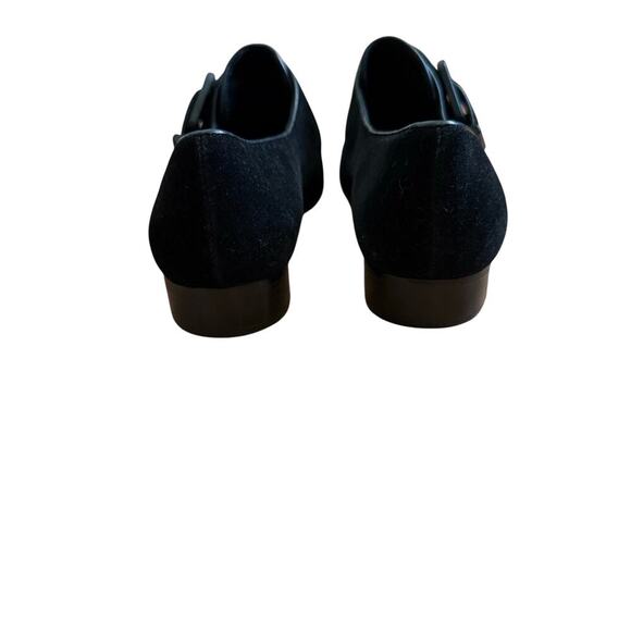 Pour la Victoire Black Velvet Velour Belted Oxford Loafers Flats Size 6 NWT - Picture 7 of 10